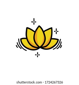 lotus flower doodle icon, vector illustration