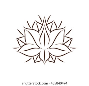 Filigree Lotus Flower Black Vector Hand Stock Vector (Royalty Free ...