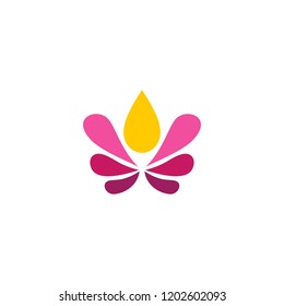 lotus flower droplet nature beauty vector logo