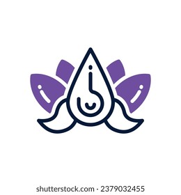 lotus flower dual tone icon. vector icon for your website, mobile, presentation, and logo design.