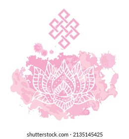 lotus flower with eternal knot