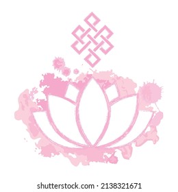 lotus flower with eternal knot