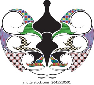 Lotus flower ethnic symbol.Tattoo design motif, decoration element. Sign Asian spirituality,nirvana and innocence.Vector illustration.
