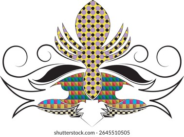 Lotus flower ethnic symbol.Tattoo design motif, decoration element. Sign Asian spirituality,nirvana and innocence.Vector illustration.

