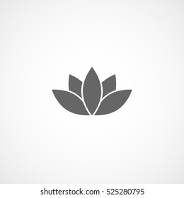 Lotus Flower Flat Icon In White Background