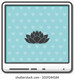 Lotus flower flat vector icon.