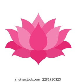 lotus flower flat vector illustration logo icon clipart