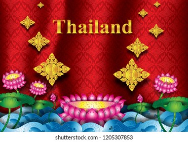 Lotus flower floor water background Thai flower lotus flower