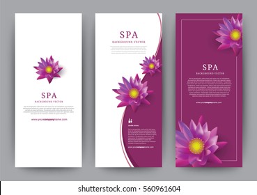 Lotus Flower Flora Banner Vector For Hotel Salon Beauty Resort And Spa, Vector Illustration