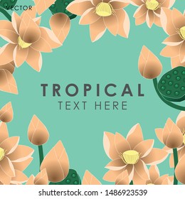 Lotus flower Frame, Vector illustration design element