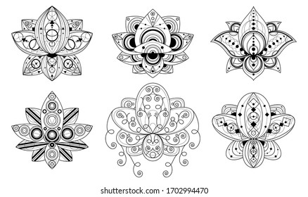 Sacred Geometry Mandala Black White High Res Stock Images Shutterstock