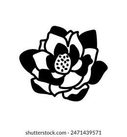 Lotus Flower Glyph Icon, Vector illustration