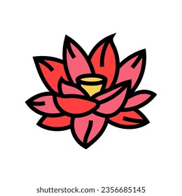 lotus flower god om color icon vector. lotus flower god om sign. isolated symbol illustration
