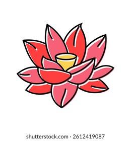 lotus flower god om color icon vector. lotus flower god om sign. isolated symbol illustration