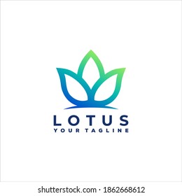 diseño del logotipo del gradiente de flor lotus