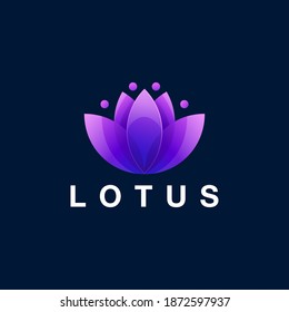 lotus flower gradient logo design