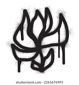  Lotus flower graffiti with black spray paint