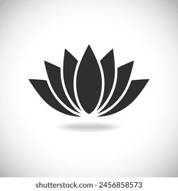 Lotus flower graphic icon. Abstract sign isolated on white background. Nature symbol. Vector illustration
