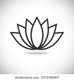 Lotus flower graphic icon. Abstract sign isolated on white background. Nature symbol. Vector illustration