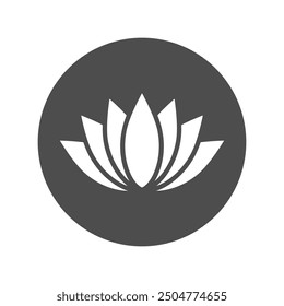 Lotus flower graphic icon. Abstract sign isolated on white background. Nature symbol. Vector illustration