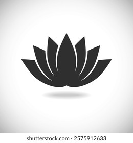 Lotus flower graphic icon. Abstract sign isolated on white background. Nature symbol. Vector illustration