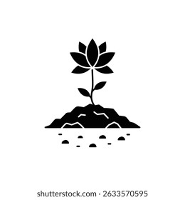 Lotus Flower Growing from Challenges Representing Resilience and Strength