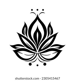 Lotus flower icon. Lotus flower. Black lotus icon on white background. Lotus plant. Vector illustration