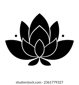 Lotus flower icon. Lotus flower. Black lotus icon on white background. Lotus plant. Vector illustration