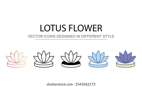 Lotus Flower icon design with white background stock illustration