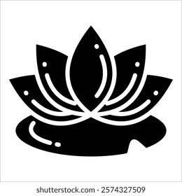 Lotus Flower Icon Element For Design