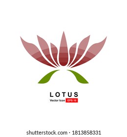 Lotus flower icon. Flat illustration of lotus flower vector icon for web design