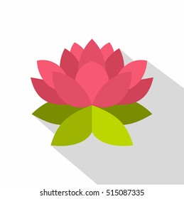 Lotus flower icon. Flat illustration of lotus flower vector icon for web design