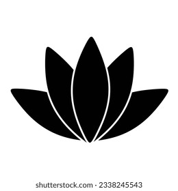 Lotus flower icon flat style design symbol. Vector illustration.