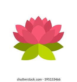 Lotus flower icon in flat style isolated on white background vector illustration