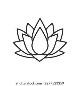 Lotus flower icon. High quality black vector illustration.