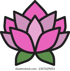Lotus Flower Icon image. Suitable for mobile application.
