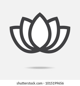 Lotus flower icon in line art