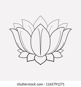 Lotus flower icon line element. Vector illustration of lotus flower icon line isolated on clean background for your web mobile app logo design.