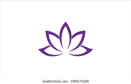 Lotus Flower icon  Logo in flat design vector illustration template 