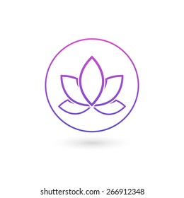 Lotus flower icon  logo  Isolated white background  Vector illustration  eps 10 