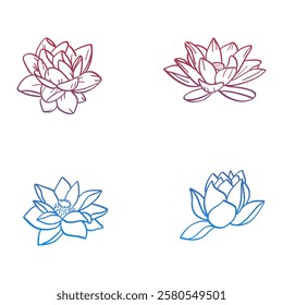 lotus flower icon message of wisdom and serenity in minimalist line style