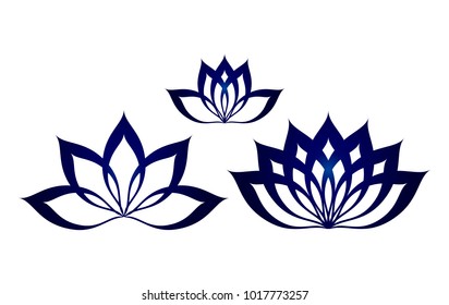 lotus flower icon on white background