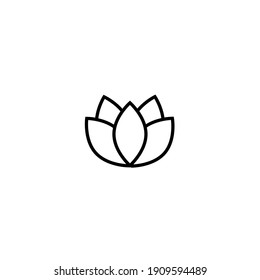 Lotus Flower Icon. Outline Illustration Of Lotus Flower Vector Icon For Web Design Isolated On White Background