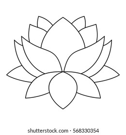 Lotus flower icon. Outline illustration of lotus flower vector icon for web