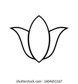 Lotus flower icon. Lotus flower outline vector illustration. eps 10