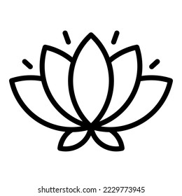Lotus fllower Symbol Umrissvektor. Indische Kultur. Reisesaal