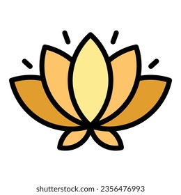 Lotus fllower Symbol Umrissvektor. Indische Kultur. Himmelsfarbe für Reisen