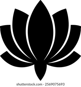 lotus flower icon representing beauty, tranquility, and nature suitable for wellness and lifestyle themes.