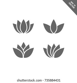 Lotus flower icon set