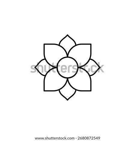 Lotus flower icon, simple flat style, vector illustration, symbol, pictogram design logo template, for ui or ux isolated on white for mobile app, editable